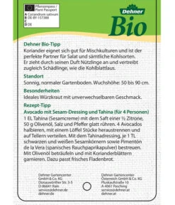 Bioland Koriander -Deutschland Genussgarten Verkaufs-Shop 8001984 BioKoriander Etikett neu 2